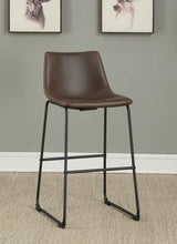 Michelle Armless Bar Stools Two-Tone Brown And Black (Set Of 2)