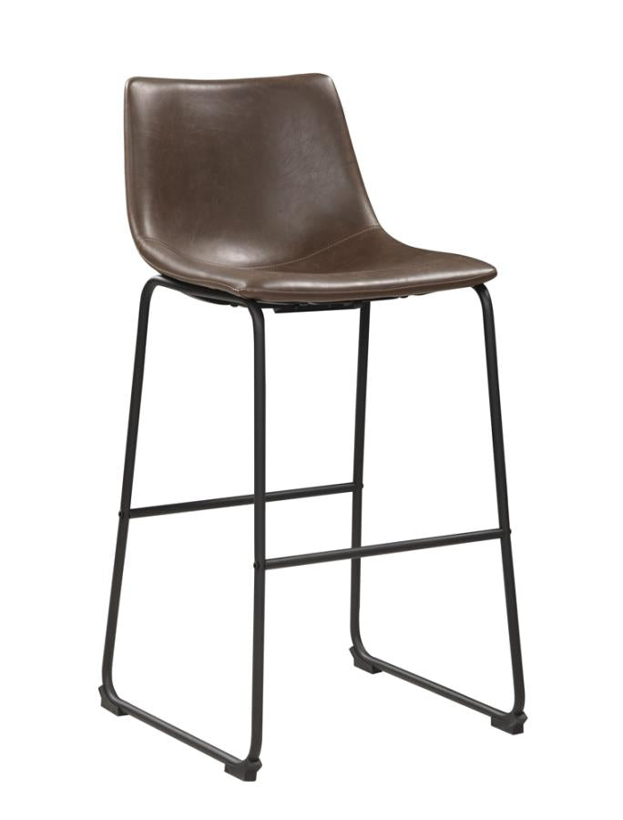 Michelle Armless Bar Stools Two-Tone Brown And Black (Set Of 2)