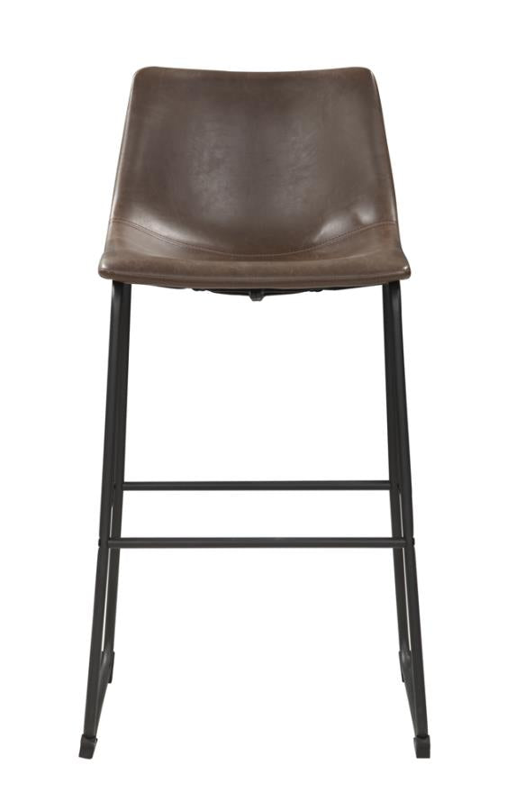 Michelle Armless Bar Stools Two-Tone Brown And Black (Set Of 2)