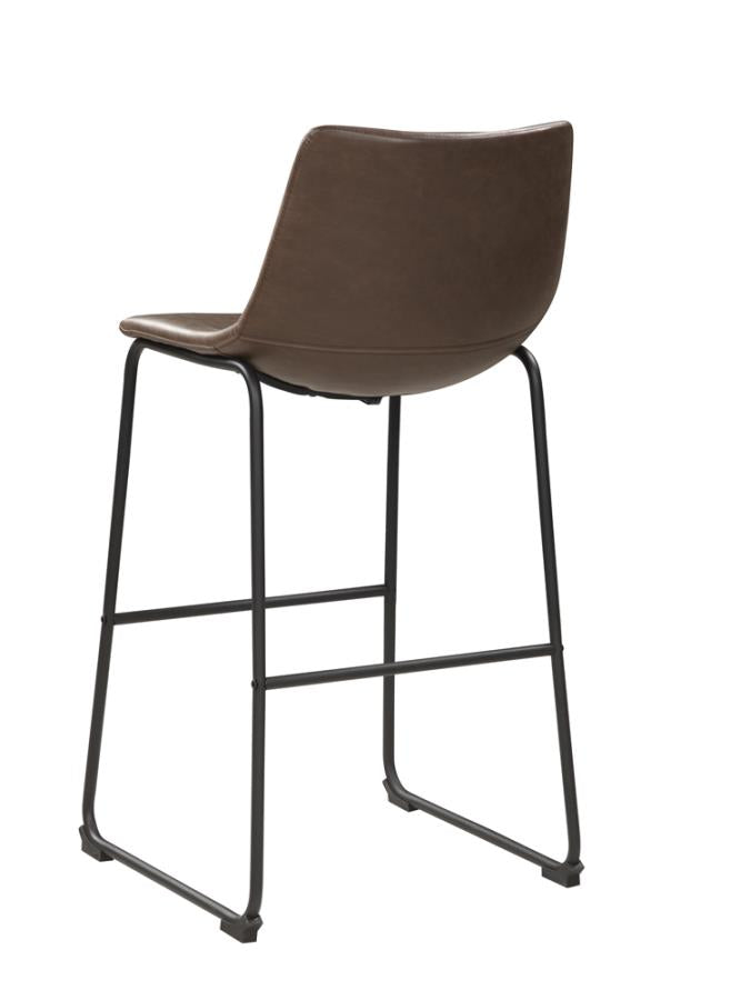 Michelle Armless Bar Stools Two-Tone Brown And Black (Set Of 2)