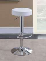 Ramses 29" Adjustable Bar Stool Chrome And White