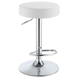 Ramses 29" Adjustable Bar Stool Chrome And White