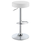 Ramses 29" Adjustable Bar Stool Chrome And White