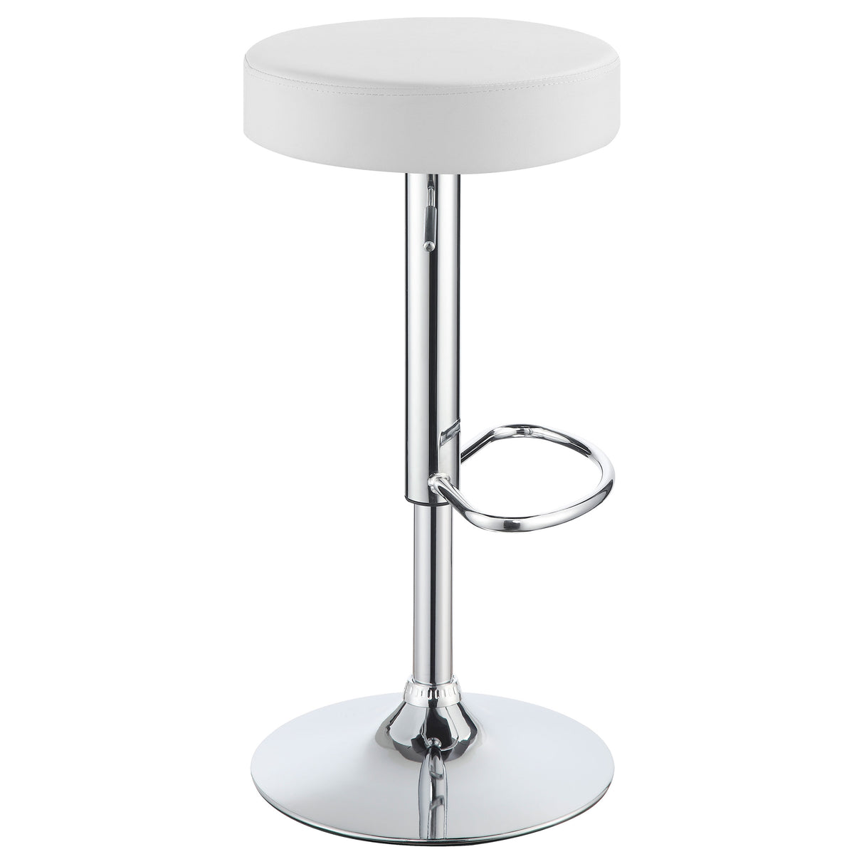 Ramses 29" Adjustable Bar Stool Chrome And White