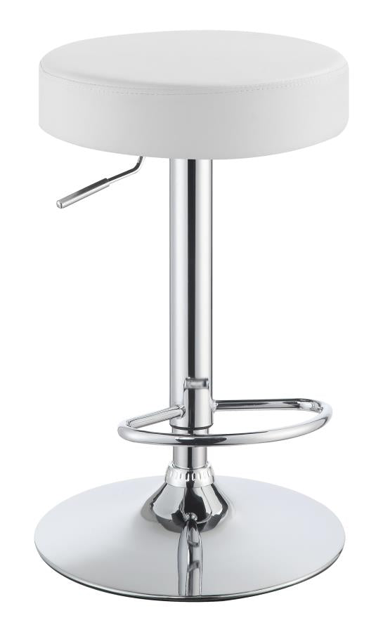 Ramses 29" Adjustable Bar Stool Chrome And White