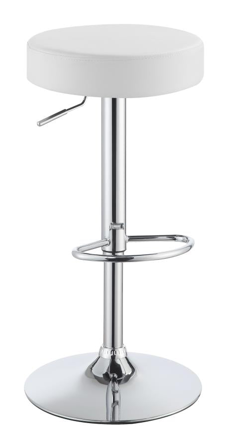 Ramses 29" Adjustable Bar Stool Chrome And White