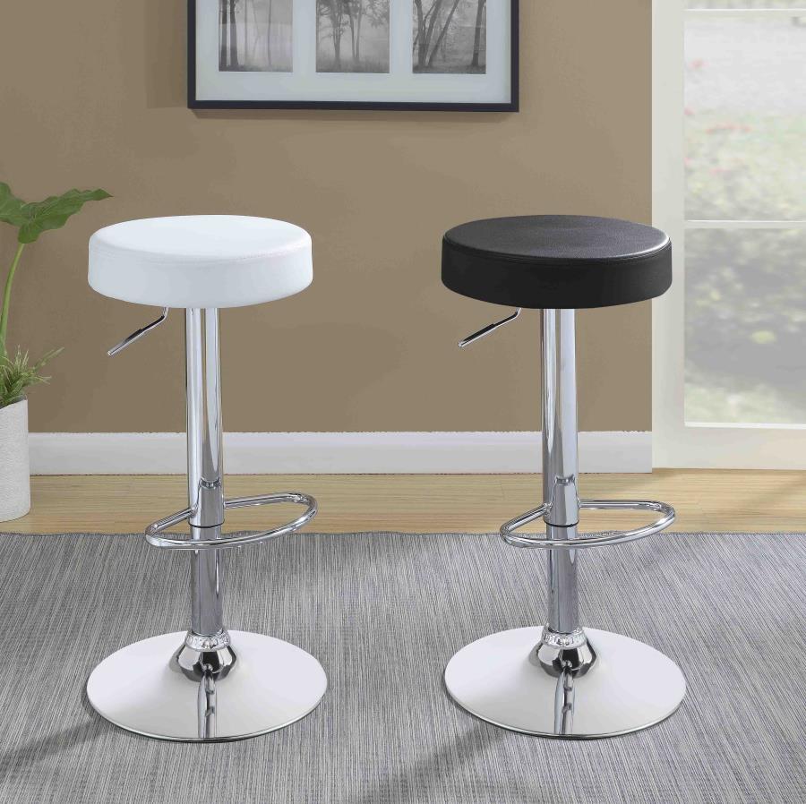 Ramses 29" Adjustable Bar Stool Chrome And White