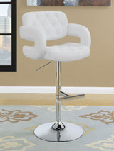 Brandi 29" Adjustable Height Bar Stool Chrome And White