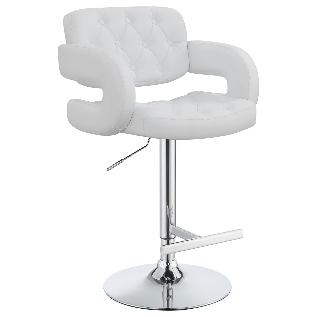 Brandi 29" Adjustable Height Bar Stool Chrome And White