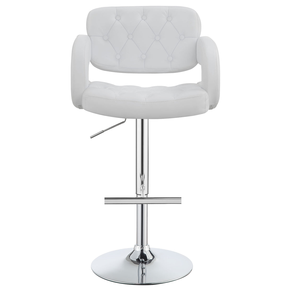 Brandi 29" Adjustable Height Bar Stool Chrome And White