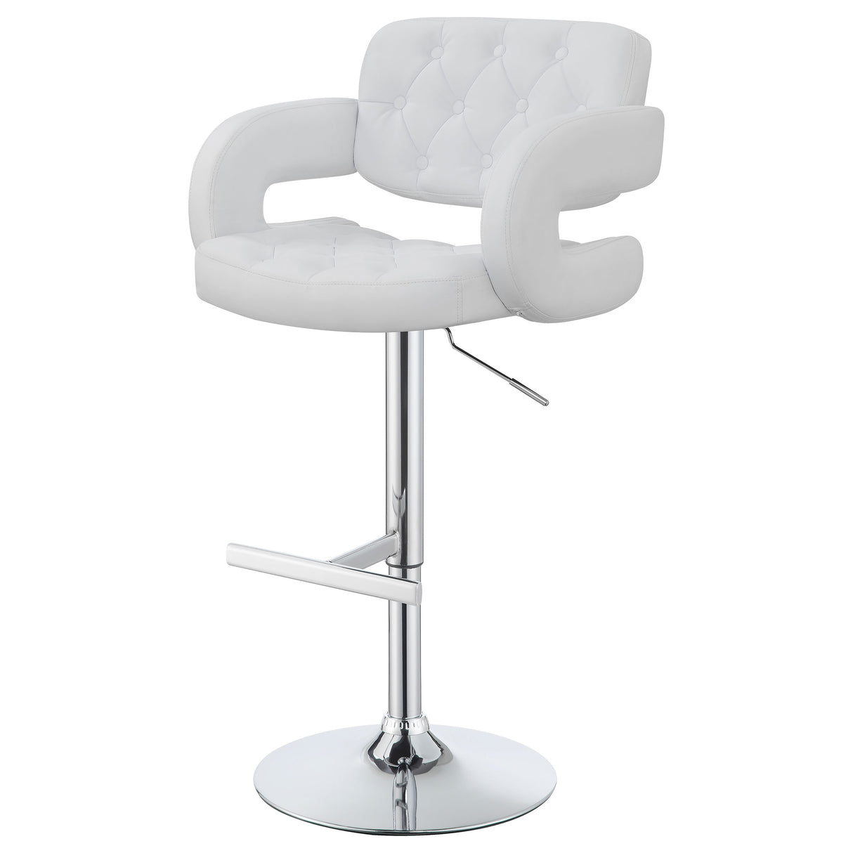 Brandi 29" Adjustable Height Bar Stool Chrome And White