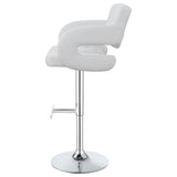 Brandi 29" Adjustable Height Bar Stool Chrome And White