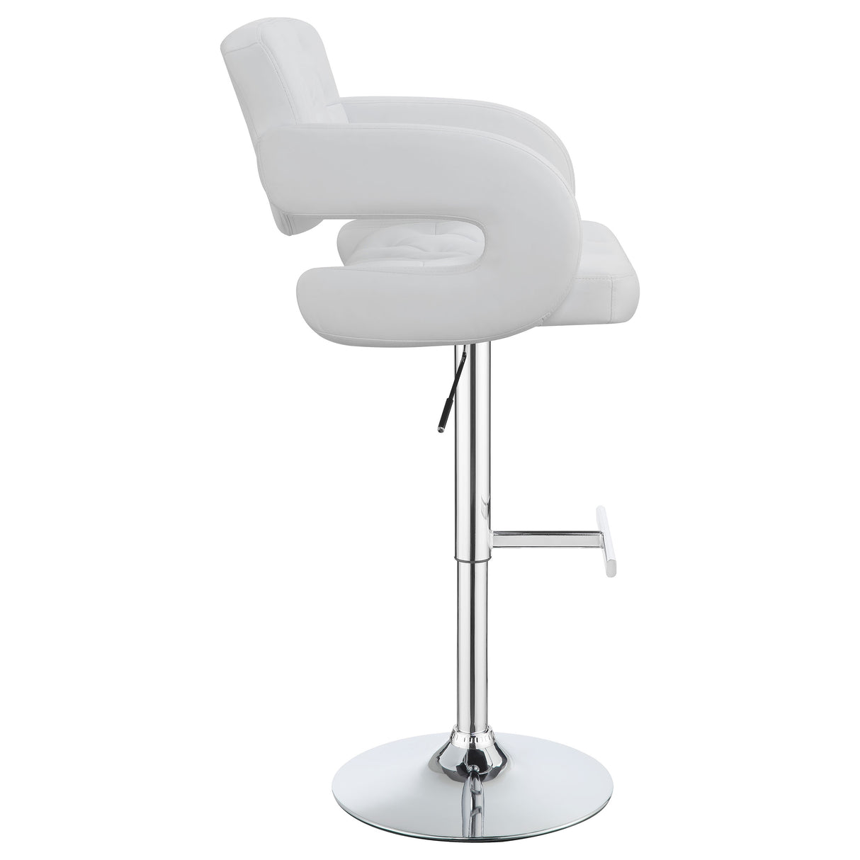 Brandi 29" Adjustable Height Bar Stool Chrome And White