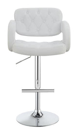 Brandi 29" Adjustable Height Bar Stool Chrome And White