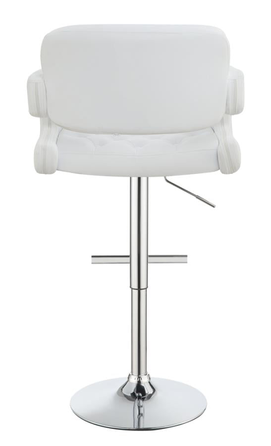 Brandi 29" Adjustable Height Bar Stool Chrome And White