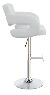 Brandi 29" Adjustable Height Bar Stool Chrome And White