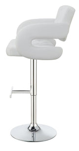 Brandi 29" Adjustable Height Bar Stool Chrome And White