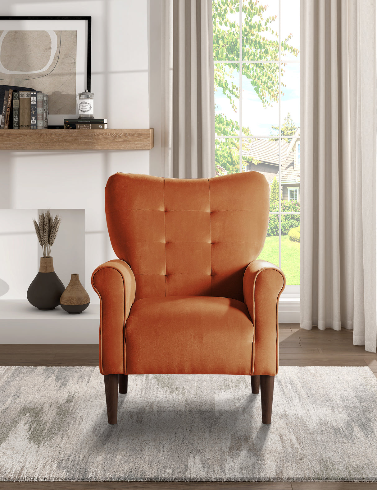 Kyrie Orange Accent Chair