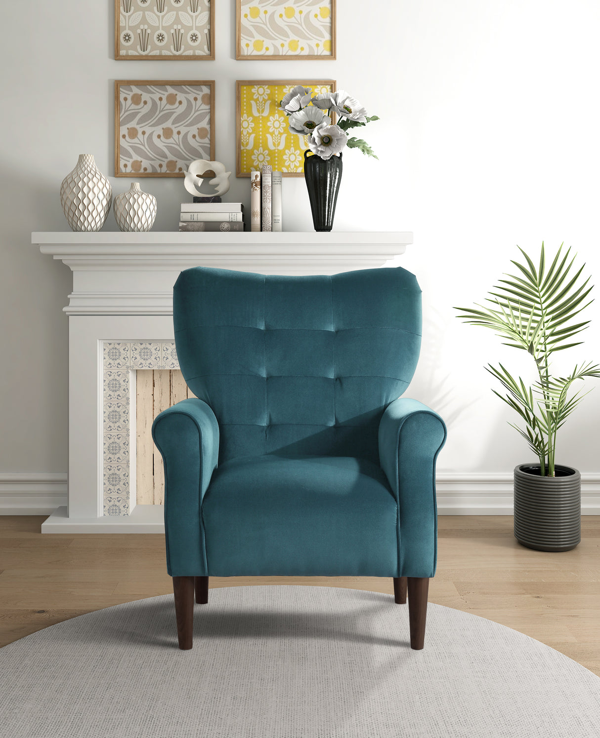 Kyrie Teal Accent Chair