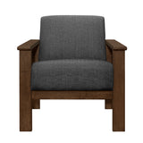 Helena Dark Gray Accent Chair with Storage Arms