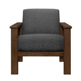 Helena Dark Gray Accent Chair with Storage Arms