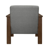 Helena Gray Accent Chair with Storage Arms