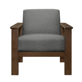 Helena Gray Accent Chair with Storage Arms