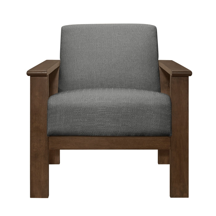 Helena Gray Accent Chair with Storage Arms