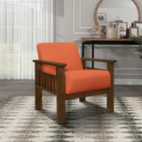 Helena Orange Accent Chair with Storage Arms