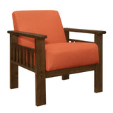 Helena Orange Accent Chair with Storage Arms