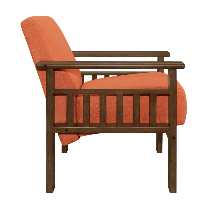 Helena Orange Accent Chair with Storage Arms