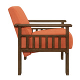 Helena Orange Accent Chair with Storage Arms