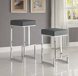 Gervase Square Bar Stool Grey And Chrome