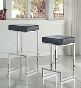 Gervase Square Bar Stool Black And Chrome