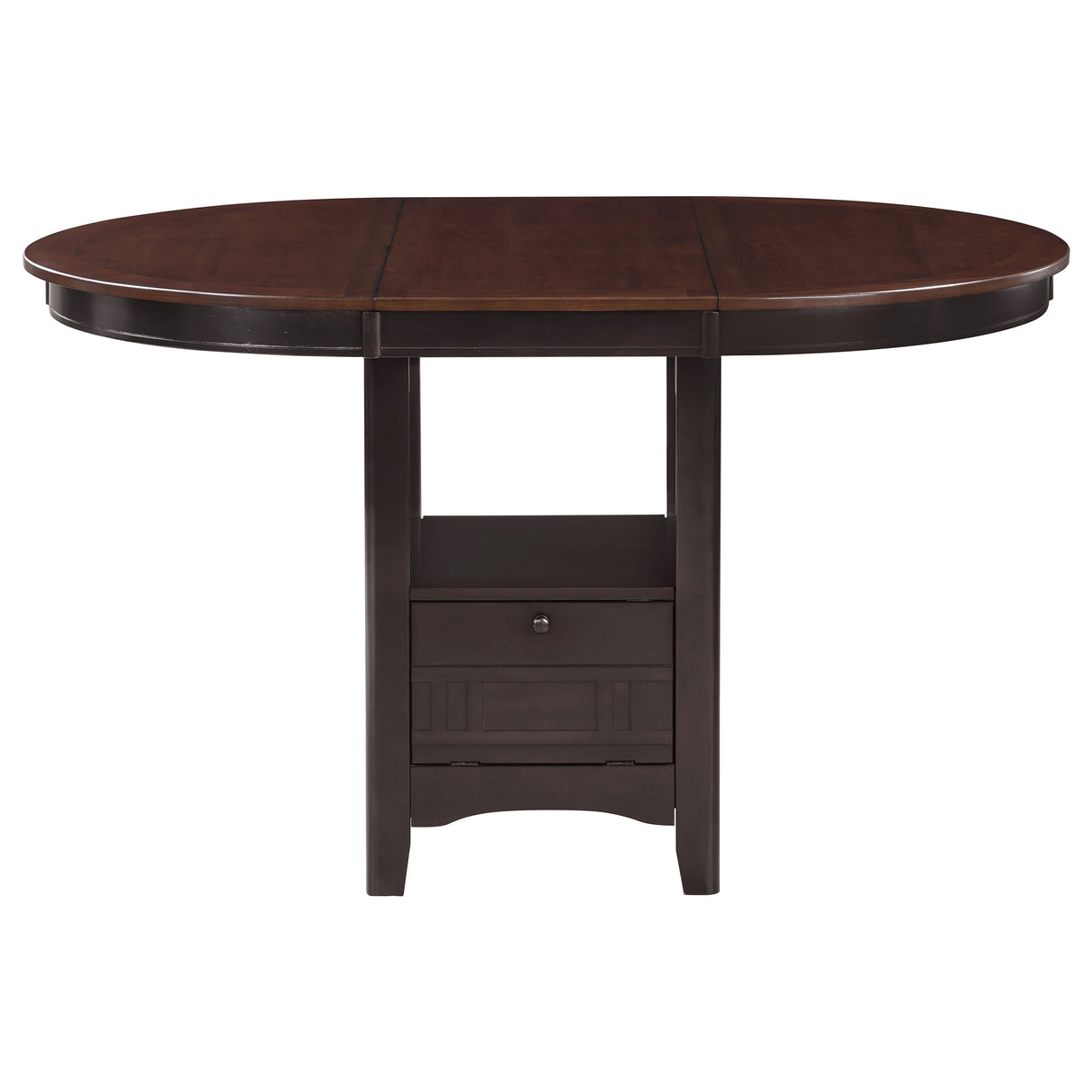 Lavon Oval Counter Height Table Light Chestnut And Espresso