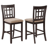 Lavon Lattice Back Counter Stools Tan And Espresso (Set Of 2)