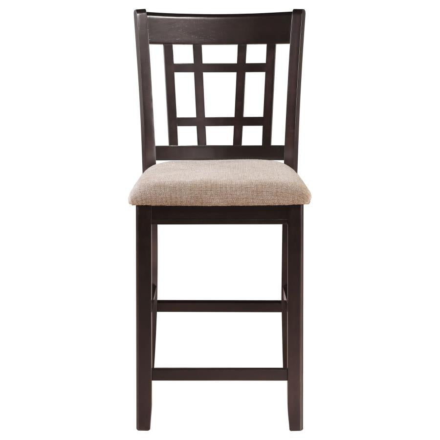 Lavon Lattice Back Counter Stools Tan And Espresso (Set Of 2)