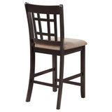 Lavon Lattice Back Counter Stools Tan And Espresso (Set Of 2)