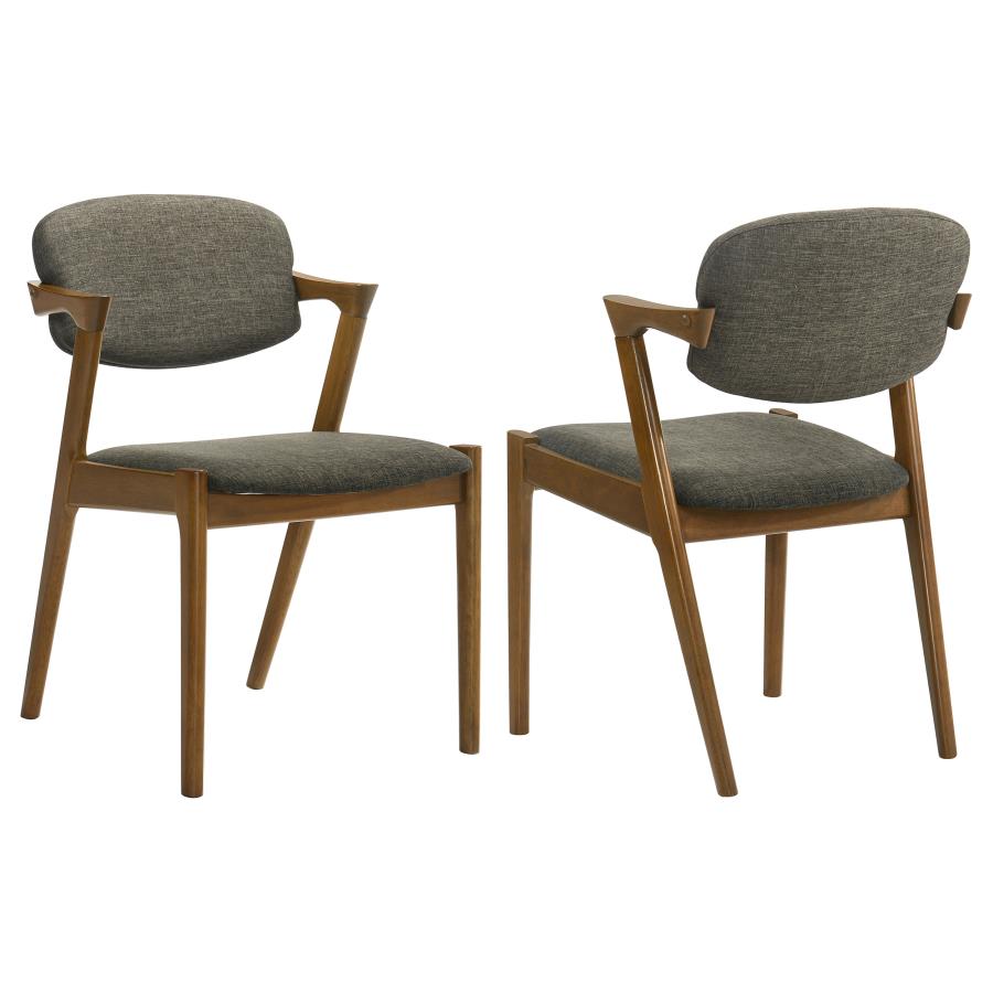 Malone Dining Side Chairs Grey And Dark Walnut (Set Of 2)