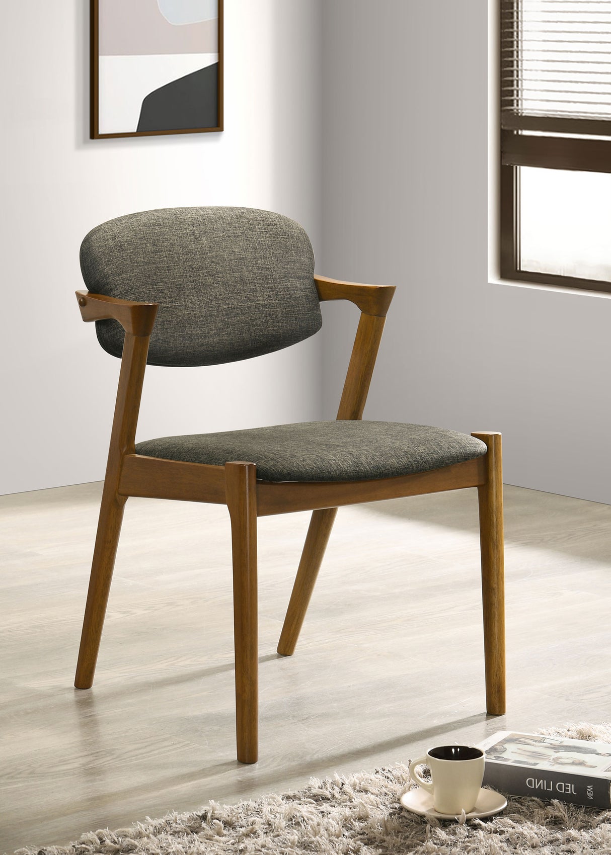 Malone Dining Side Chairs Grey And Dark Walnut (Set Of 2)