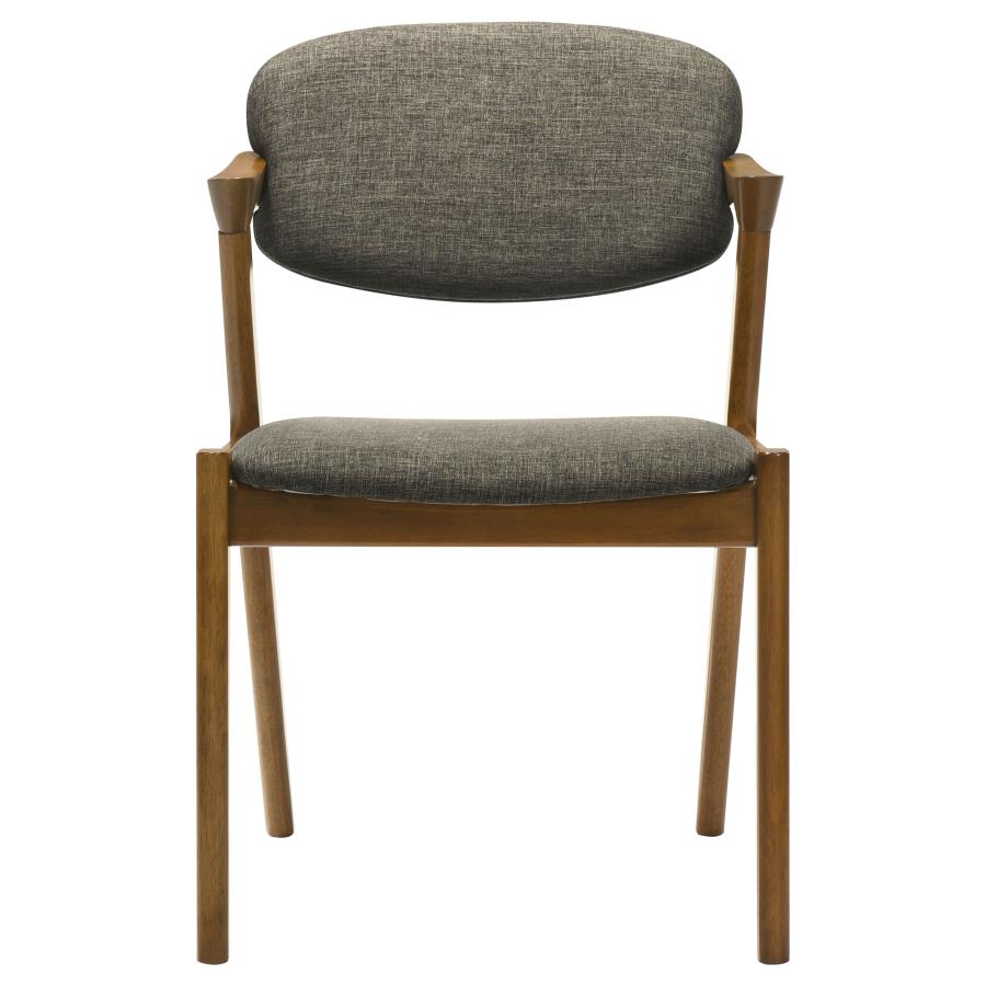 Malone Dining Side Chairs Grey And Dark Walnut (Set Of 2)