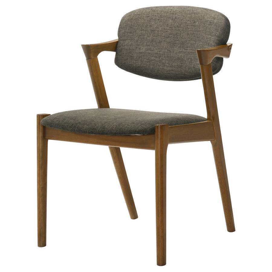 Malone Dining Side Chairs Grey And Dark Walnut (Set Of 2)