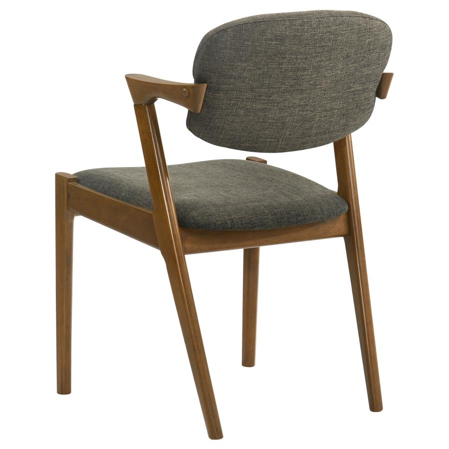 Malone Dining Side Chairs Grey And Dark Walnut (Set Of 2)