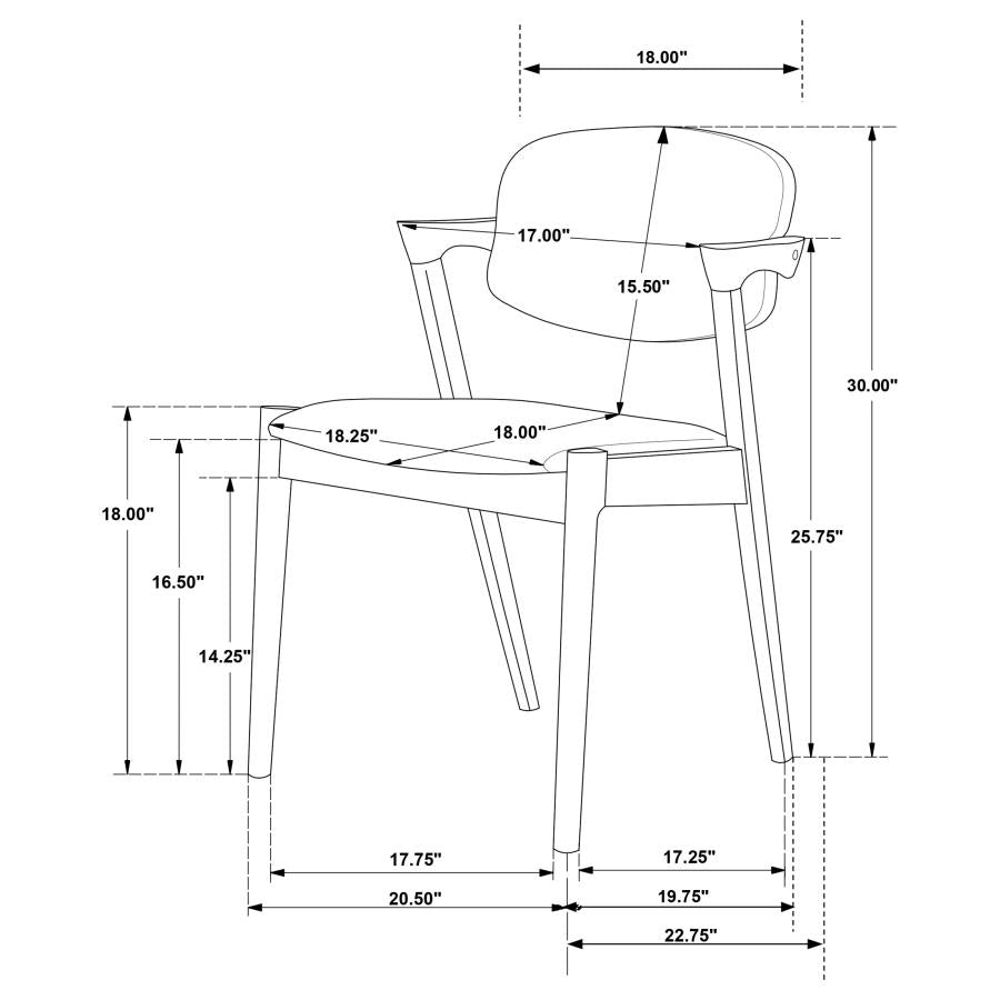 Malone Dining Side Chairs Grey And Dark Walnut (Set Of 2)