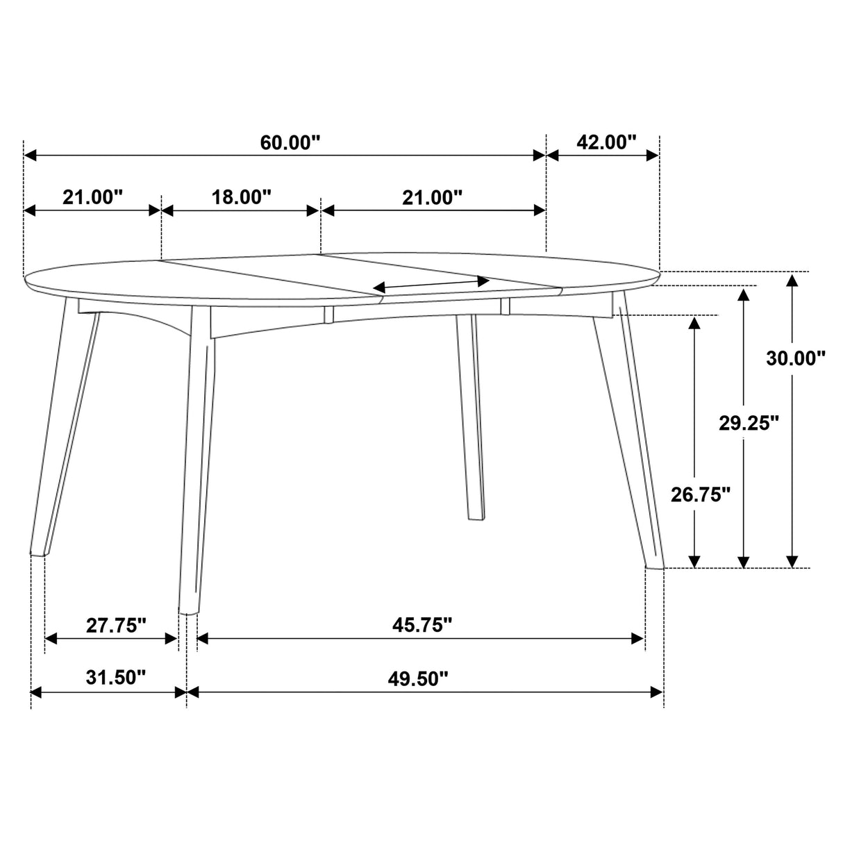 Malone Oval Dining Table Dark Walnut