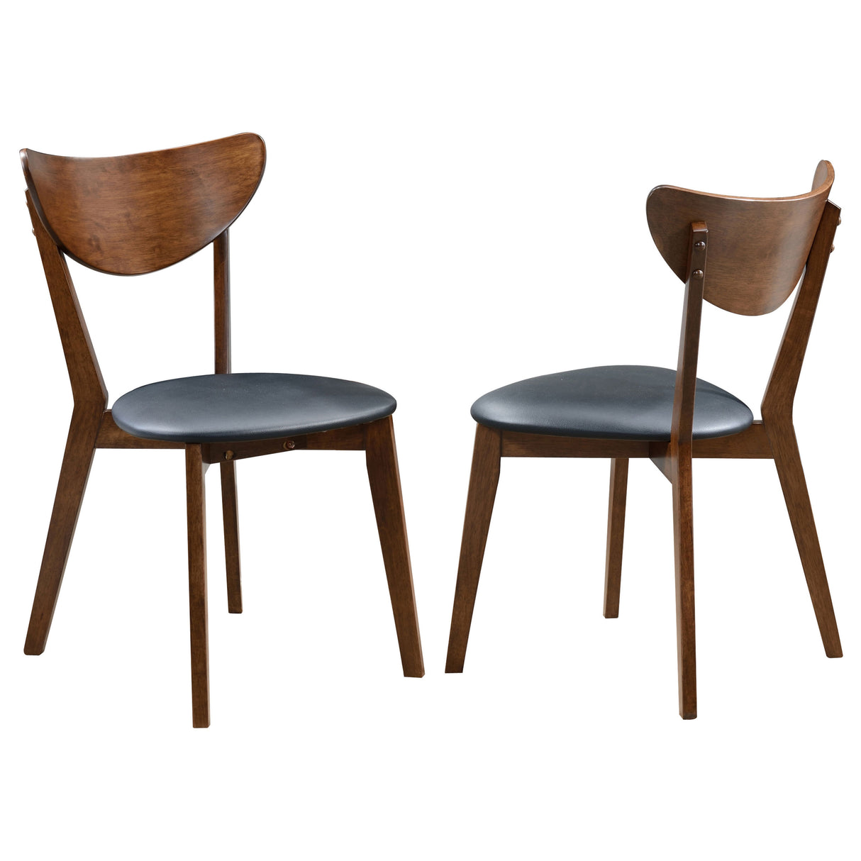 Malone Upholstered Dining Chairs Dark Walnut And Black (Set Of 2)