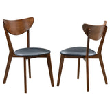 Malone Upholstered Dining Chairs Dark Walnut And Black (Set Of 2)