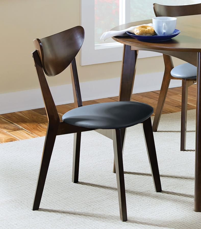 Malone Upholstered Dining Chairs Dark Walnut And Black (Set Of 2)