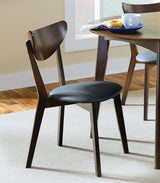 Malone Upholstered Dining Chairs Dark Walnut And Black (Set Of 2)