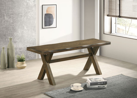 Alston X-Shaped Dining Bench Knotty Nutmeg